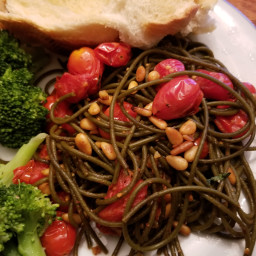 Cherry Tomato Spaghetti with Toasted Pine Nuts
