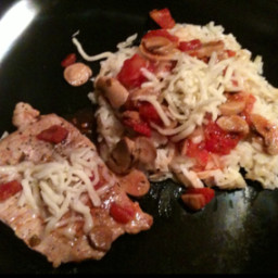 Easy Tomato Basil Pork Chops with Orzo and Rice