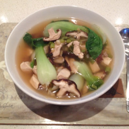 Poached Chicken with Bok Choy in Ginger Broth