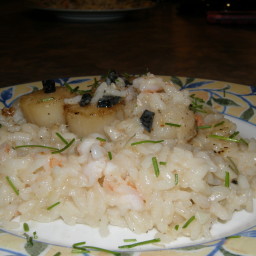 Seared Scallops on Shrimp and Truffle Risotto