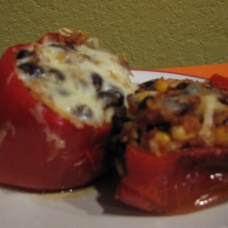 Slow Cooked Stuffed Red Bell Peppers